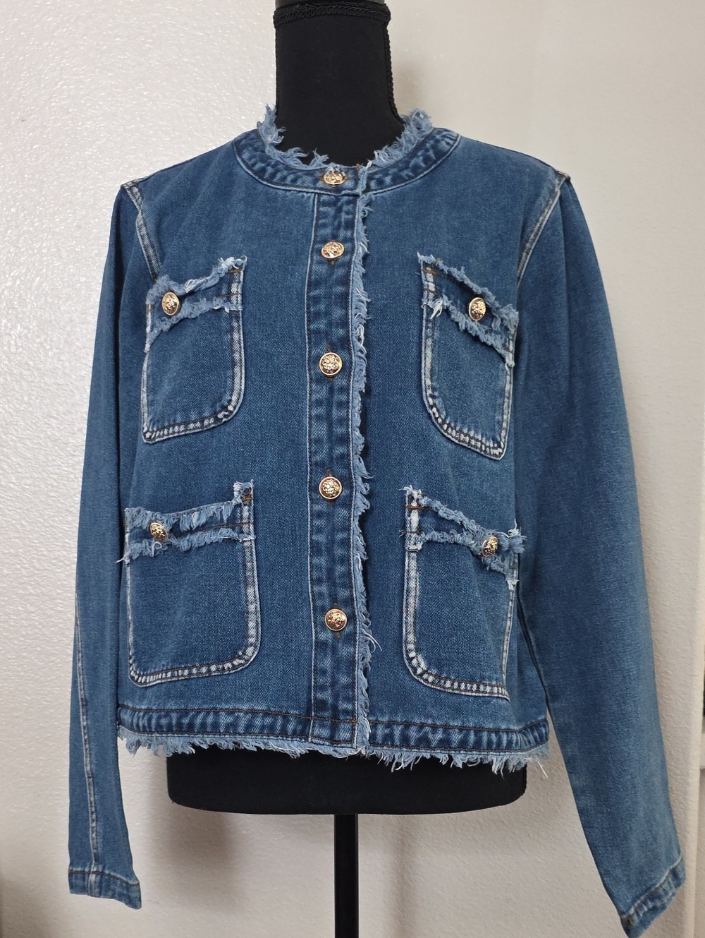 Denim Jacket With Gold Buttons New w/o Tag